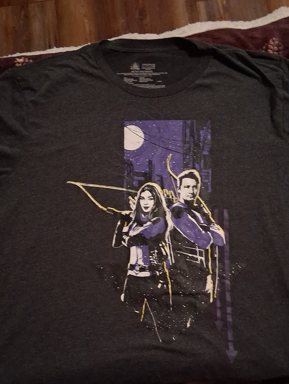Disney Short Sleeve Graphic Tee - Charcoal with Purple and Yellow